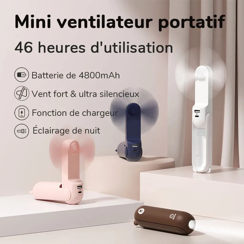 Mini ventilateur portable 3 en 1 (4800mAh)